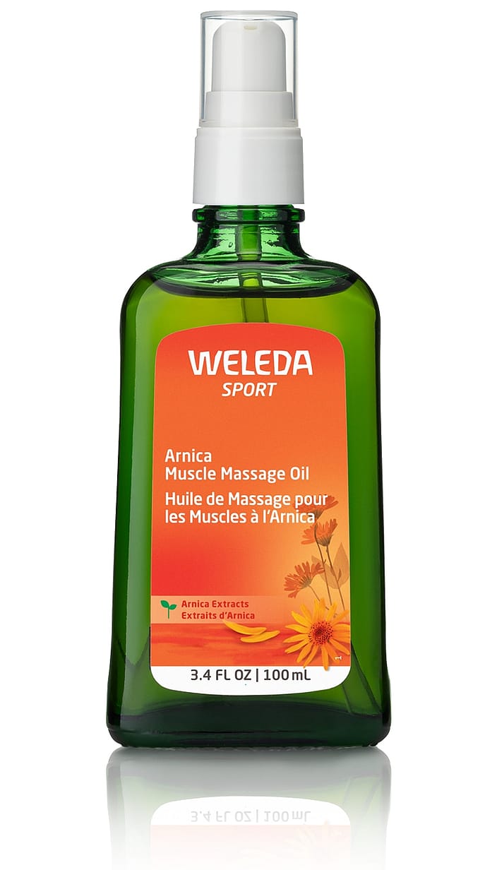 masaje muscular de aceite de Árnica weleda cuidado natural de la piel - weleda