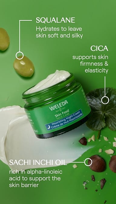 alimento de la piel el cuidado de la cara nutritiva crema de noche weleda para el cuidado facial - weleda